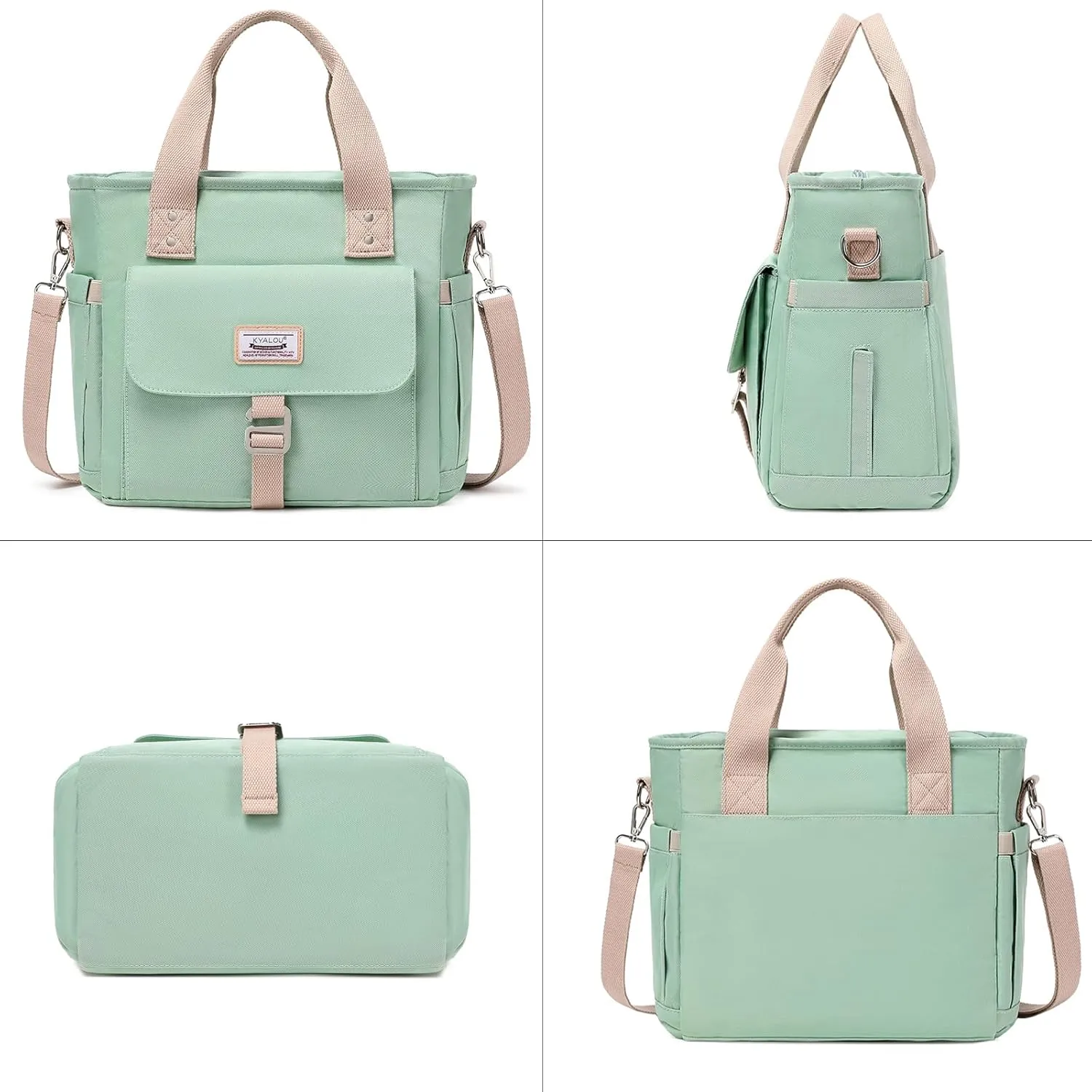 KYALOU Medium Tote Purse Bag for Women, Nurse Bag for Work, Teacher Tote Bag, Waterproof Nylon Crossbody Handbag