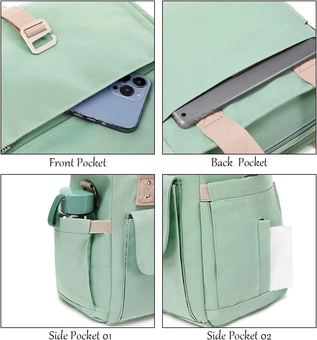 KYALOU Medium Tote Purse Bag for Women, Nurse Bag for Work, Teacher Tote Bag, Waterproof Nylon Crossbody Handbag