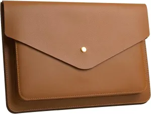 Leather Laptop Sleeve 13 Inch Compatible for 2024 13inch MacBook Air A3113 M3,13 MacBook Pro M2, Surface Pro 3 4 5 6 7, Dell XPS 13 Color Color Brown