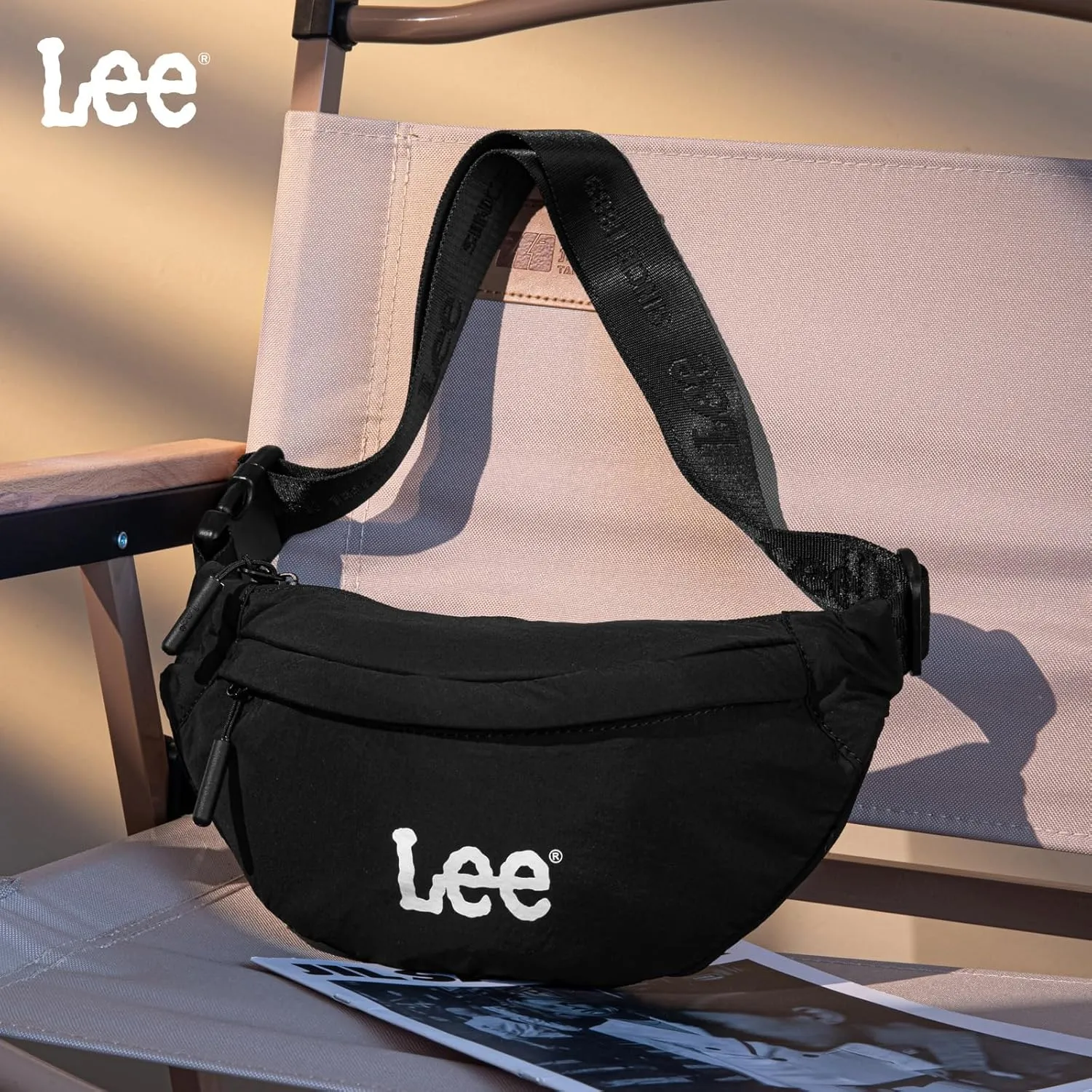 Lee Fanny Packs for Women Water-Resistant Crossbody Bag Lightweight Waist Pack for Travel & Everyday Use, Jet Black