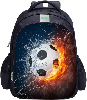 MATMO Boys Soccer Print School Bag - Football Pattern, Cool Design (Soccer Backpack 22-11)