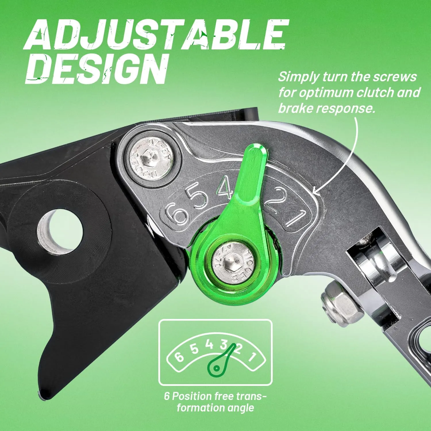 Motorcycle Brake Clutch Levers Foldable Extendable Aluminum CNC Kawasaki Z800/Z800E (2013-2016), Z750 (2007-2012) Green