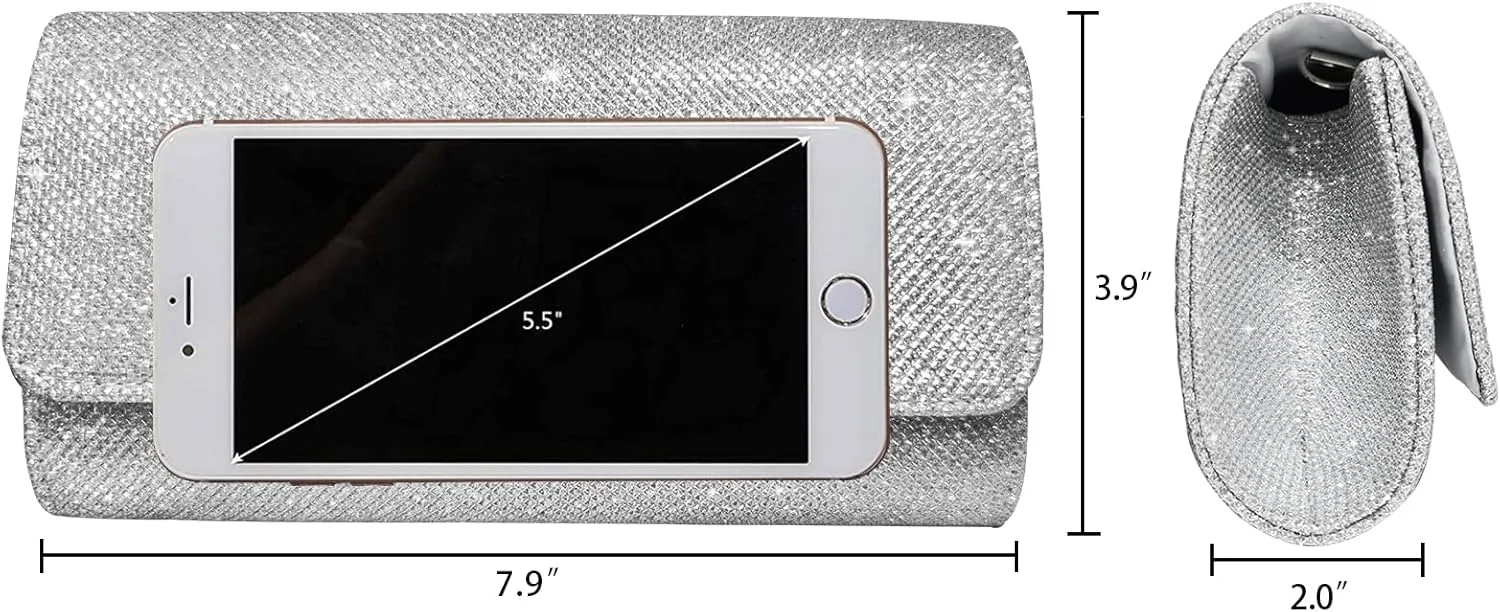 Outrip Women's Evening Bag Clutch Purse Glitter Party Wedding Handbag with Chain