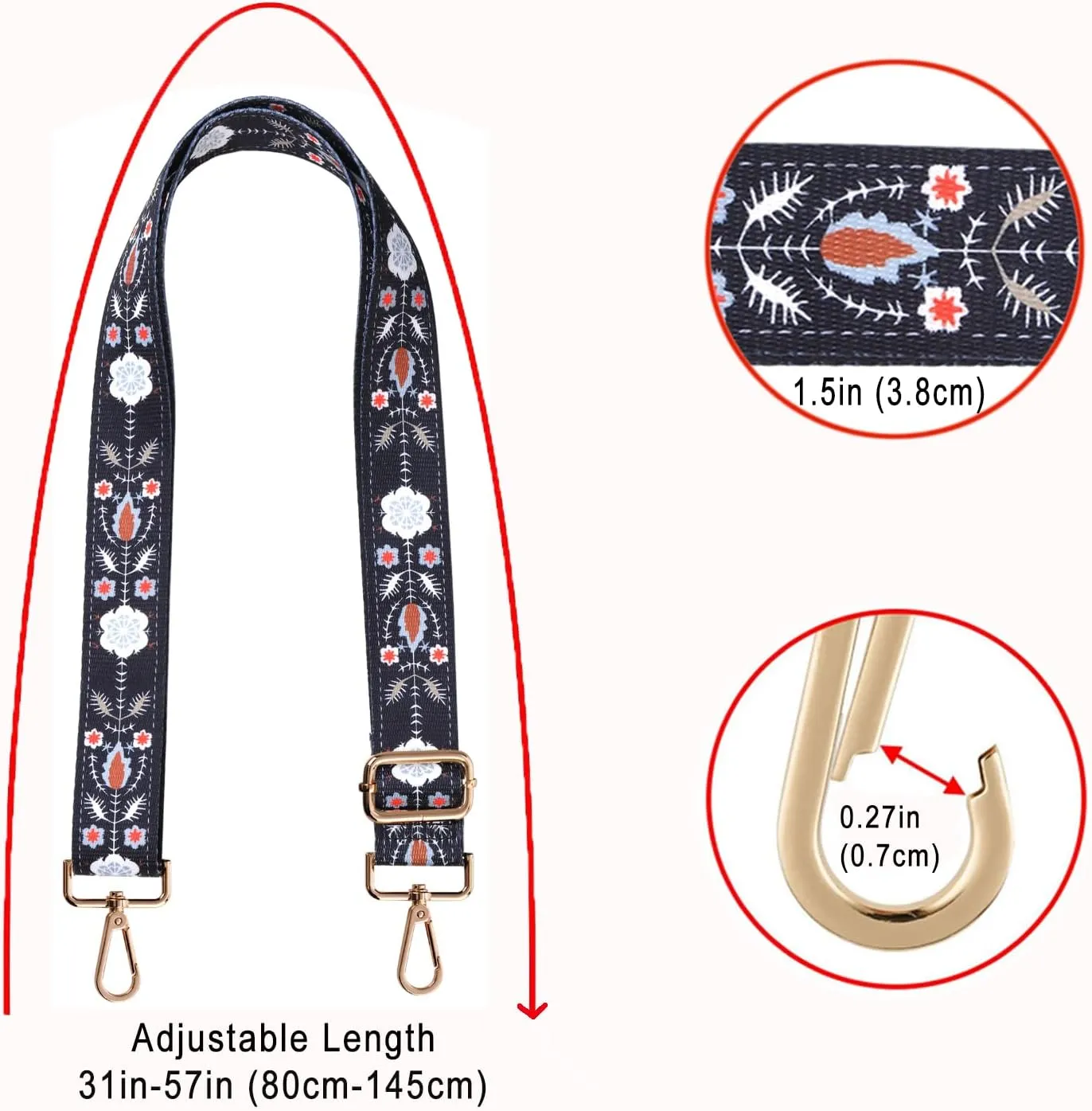 Purse Strap Replacement Crossbody Handbag Shoulder Strap Adjustable