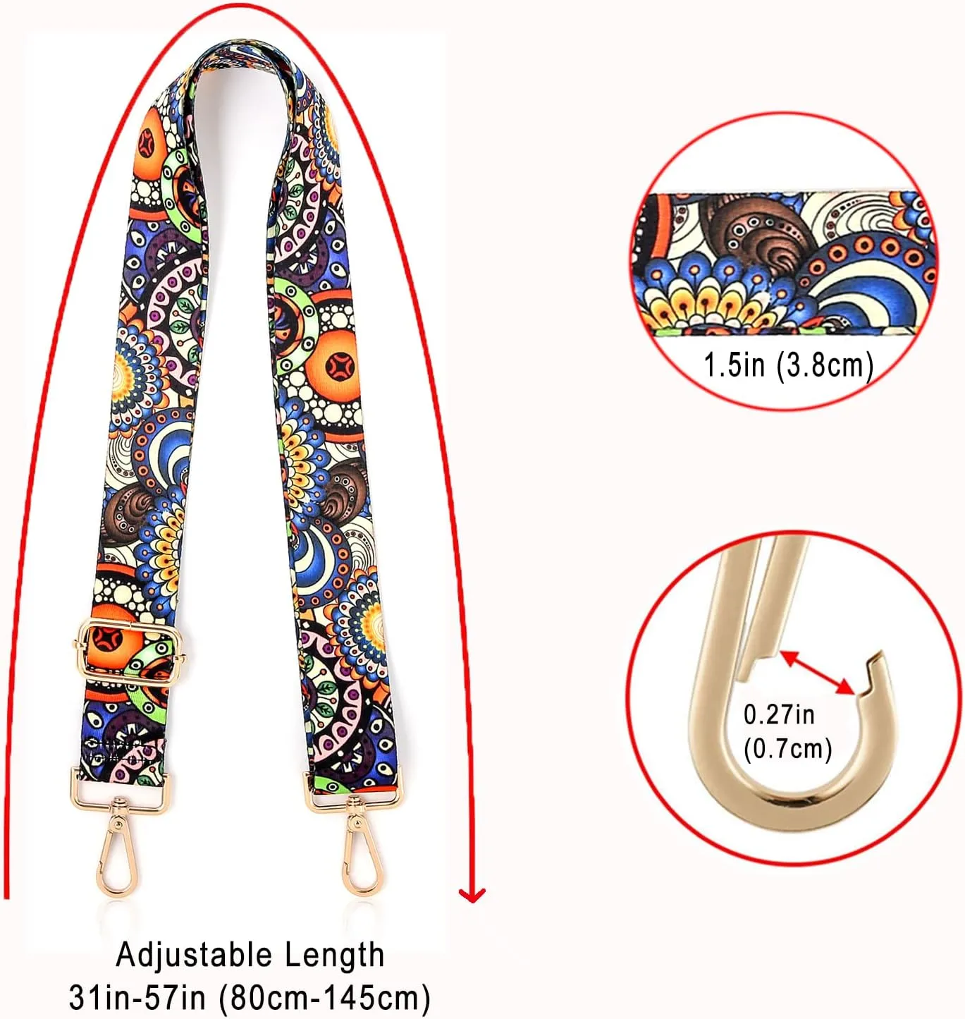 Purse Strap Replacement Crossbody Handbag Shoulder Strap Adjustable