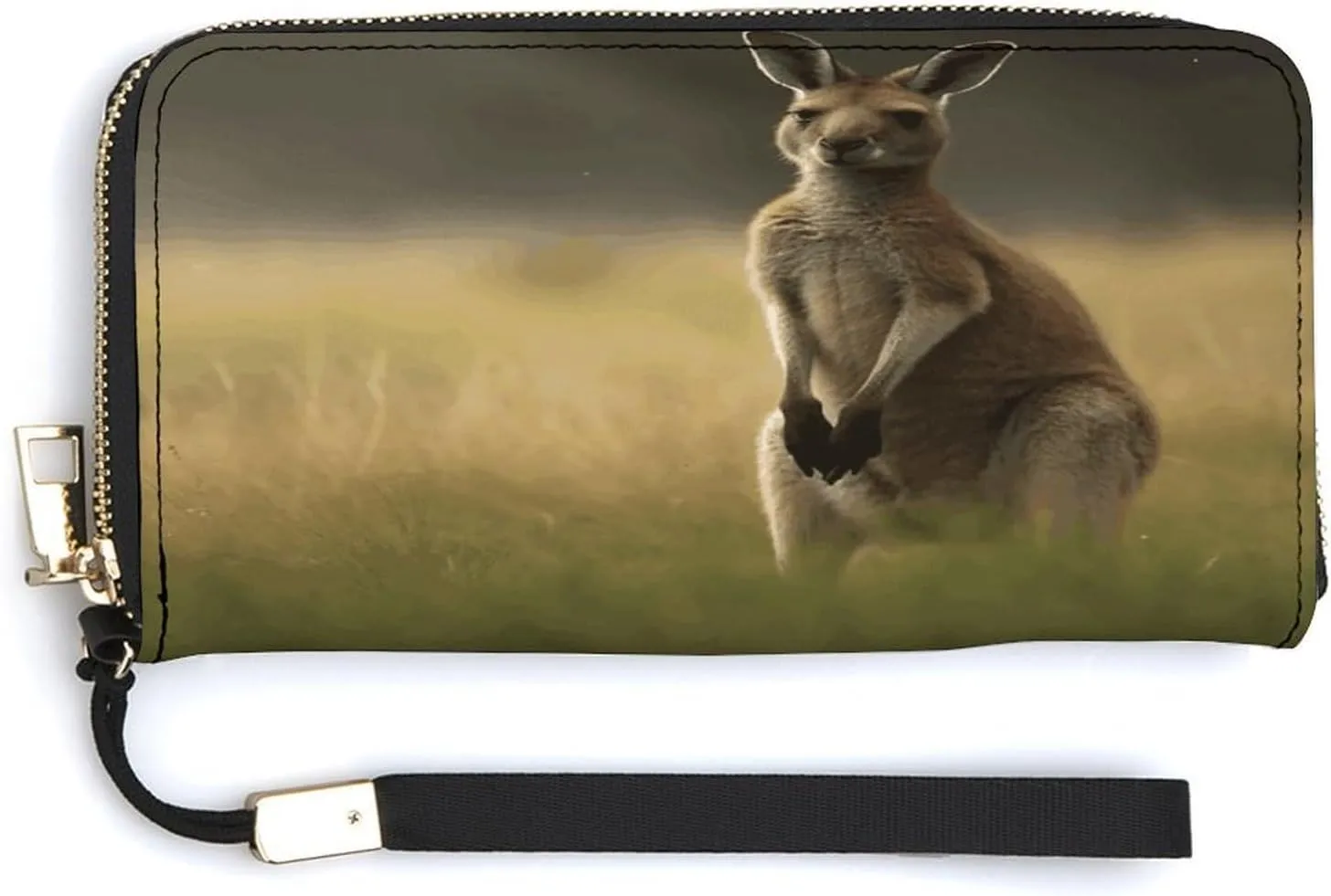 Rfid Wallet Women Personalized Kangaroo Standing on The Grass Long Clutch Wallet Card Wallets For Women Men