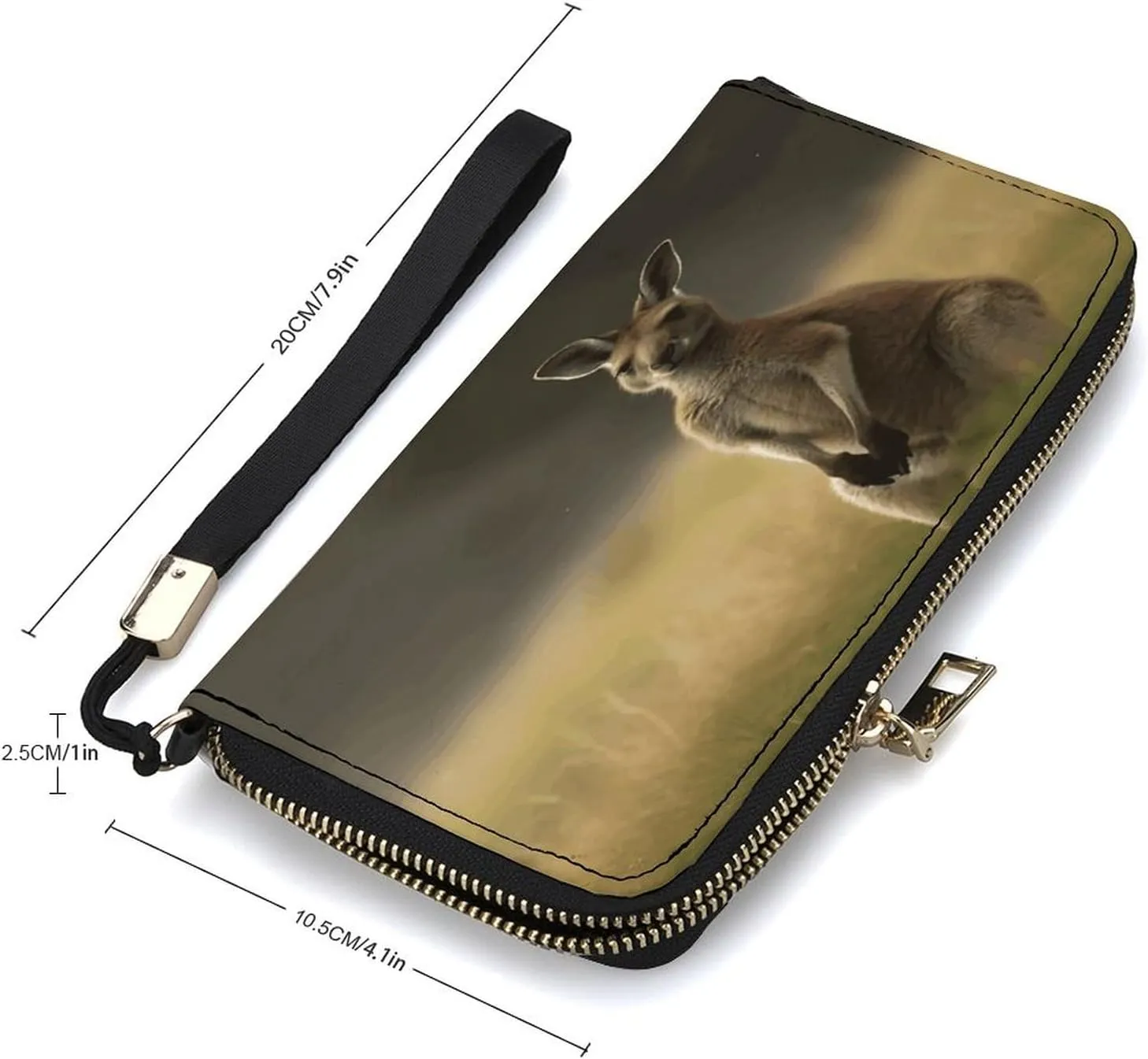 Rfid Wallet Women Personalized Kangaroo Standing on The Grass Long Clutch Wallet Card Wallets For Women Men