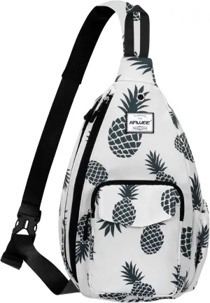Rope Sling Bag for Women Men Casual Cross Body Daypack Backpack Adjustable Strap Water Repellent for Travel/Sport