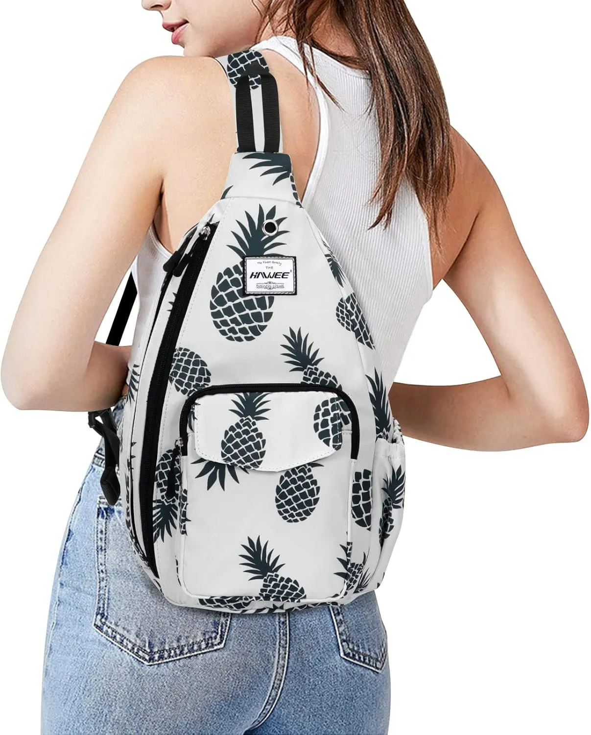 Rope Sling Bag for Women Men Casual Cross Body Daypack Backpack Adjustable Strap Water Repellent for Travel/Sport