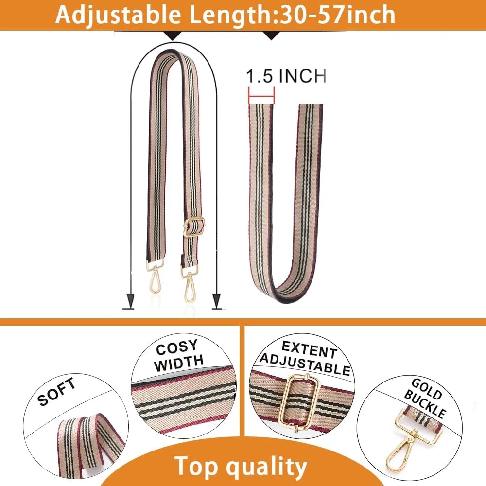S-Jacorry Purse Strap Replacement Crossbody Wide Shoulder Strap Adjustable Canvas Straps Handbag Strap Replacement Belts