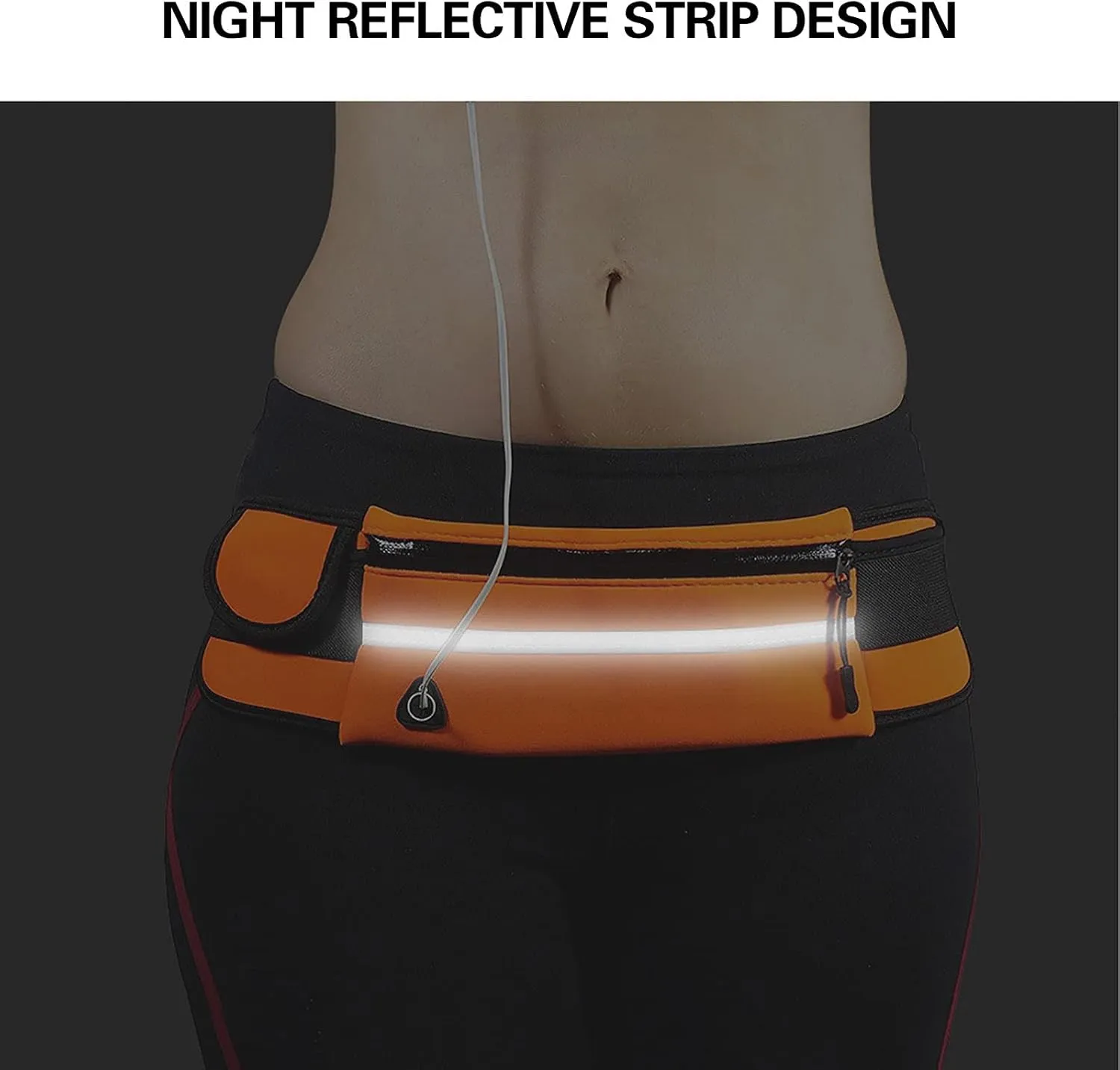 Slim Running Belt, Waterproof Fanny Pack for Men,Phone Holder for Running,Reflective Waist Bag for Women,Runners Belt Pouch,Money Belt,Waist Pack Bag for Workout Travel Running Camping