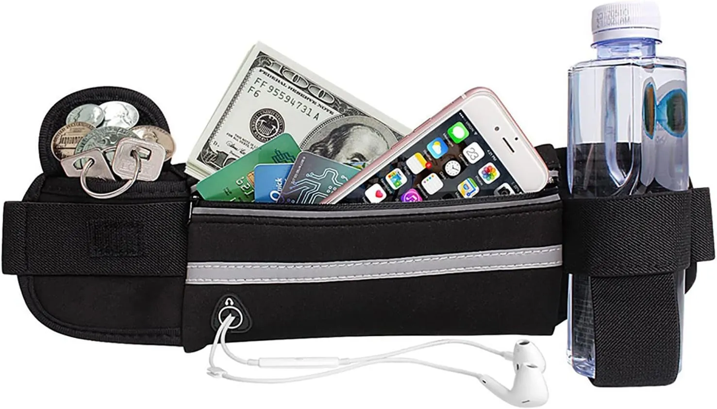 Slim Running Belt, Waterproof Fanny Pack for Men,Phone Holder for Running,Reflective Waist Bag for Women,Runners Belt Pouch,Money Belt,Waist Pack Bag for Workout Travel Running Camping