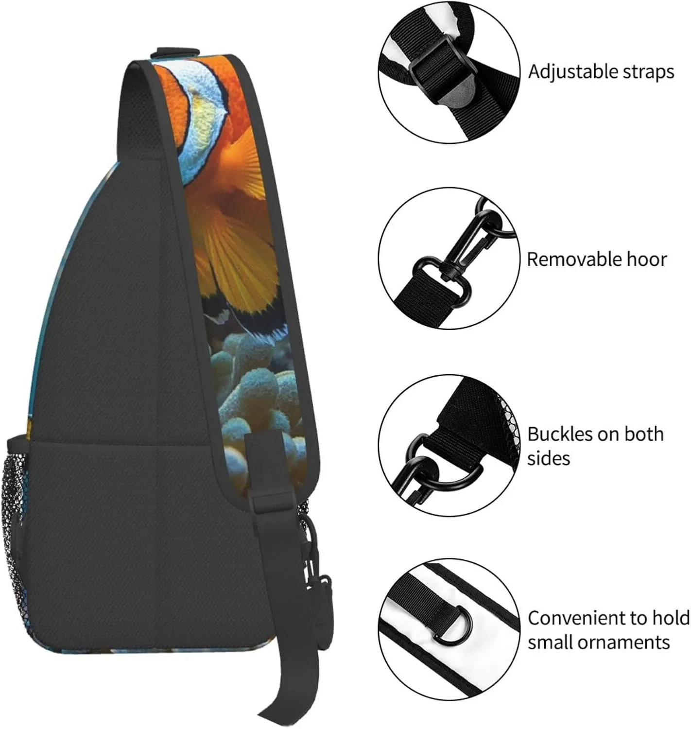 Sling Bag Crossbody Shoulder Bag Cross Chest Bag Color butterfly pattern Sling Backpack Travel Hiking Daypack