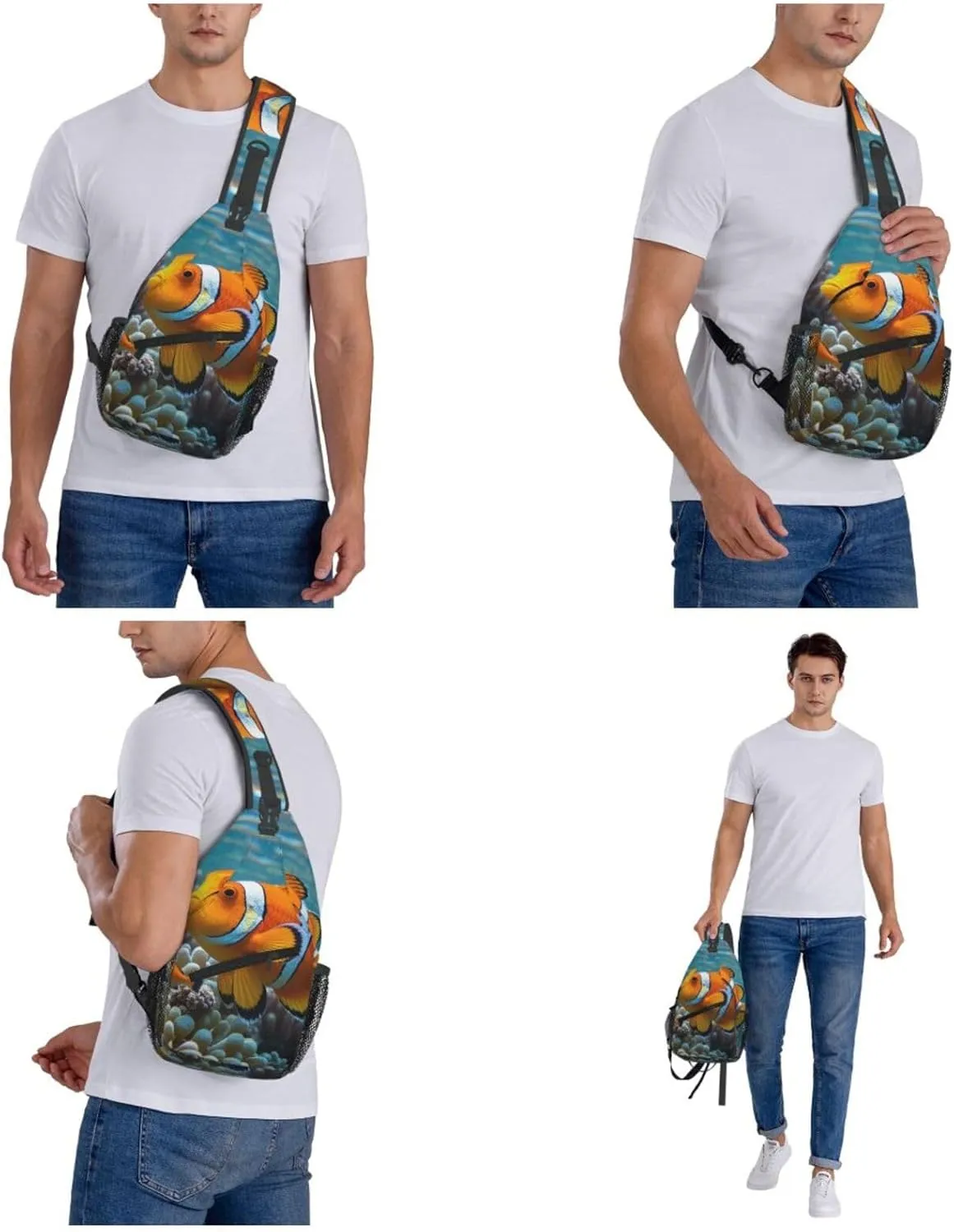 Sling Bag Crossbody Shoulder Bag Cross Chest Bag Color butterfly pattern Sling Backpack Travel Hiking Daypack