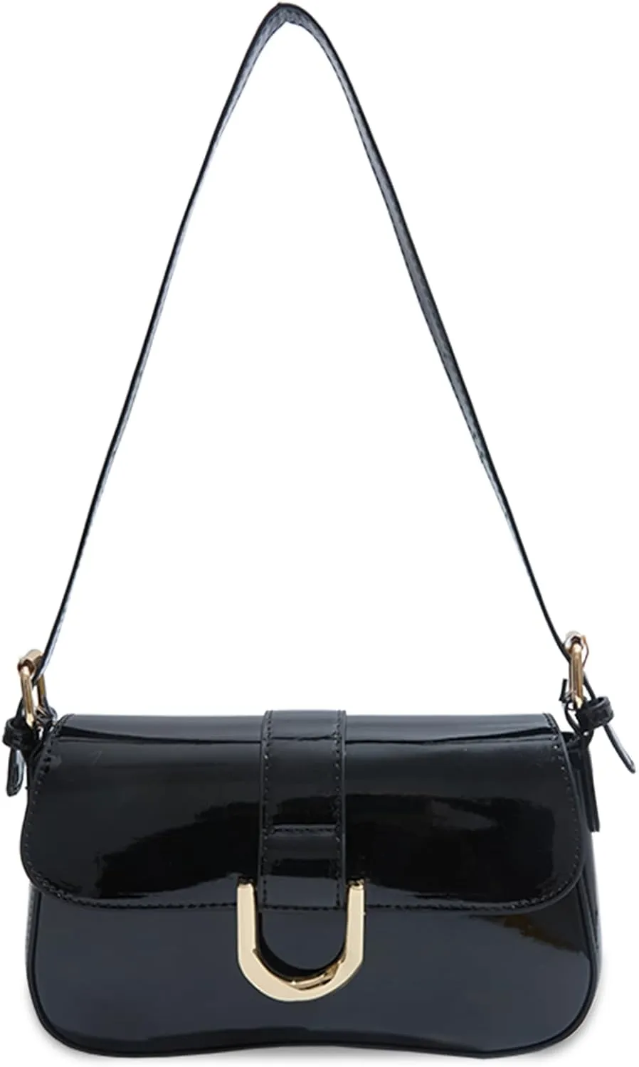 Small Shoulder Bag,Y2K Purse for Women, PU Leather Tote Handbag Clutch Purse with 2 Removable Straps Crossbody Bags