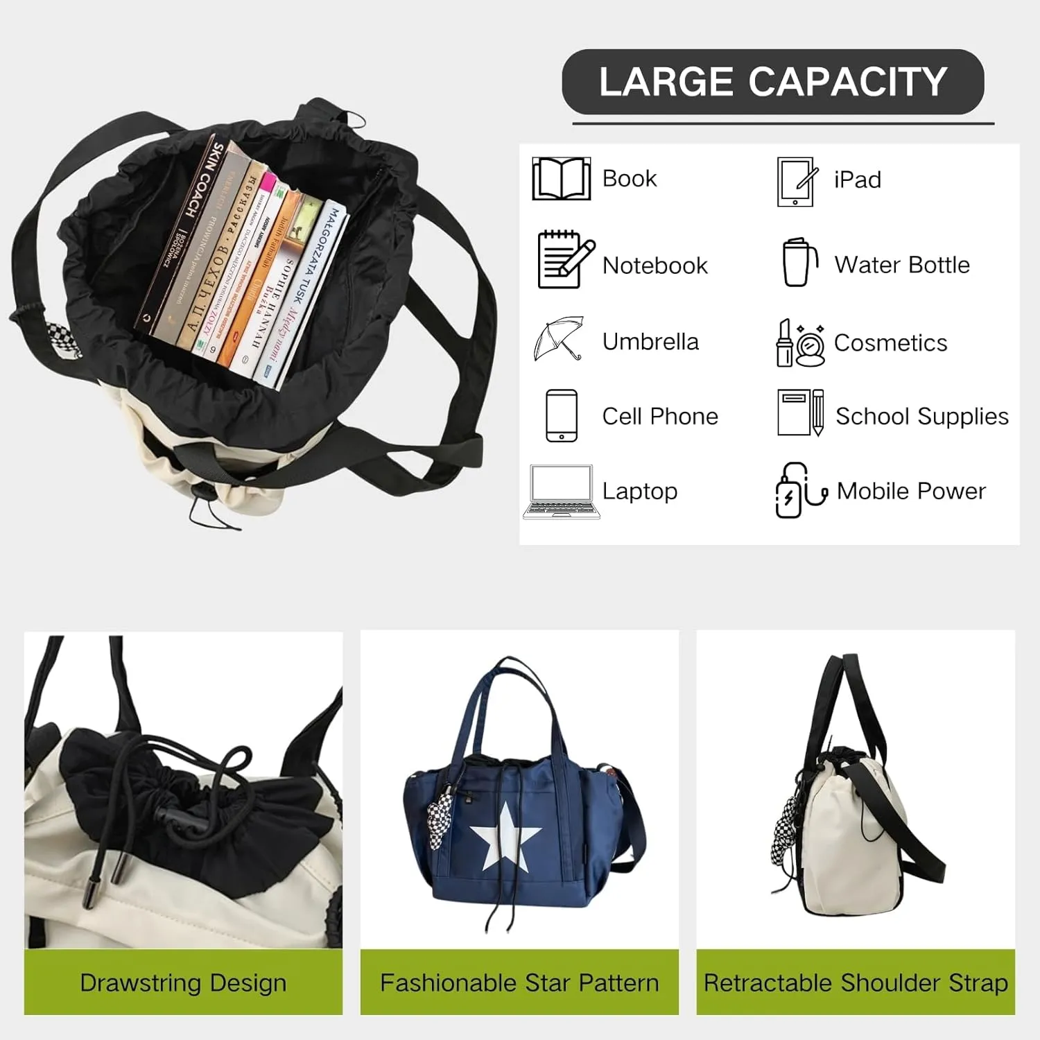 Star Messenger Bag, Vintage Star Tote Bag Y2K, Cute Aesthetic Crossbody Bag For Women, Fashion Shoulder Bag For Travel Bags