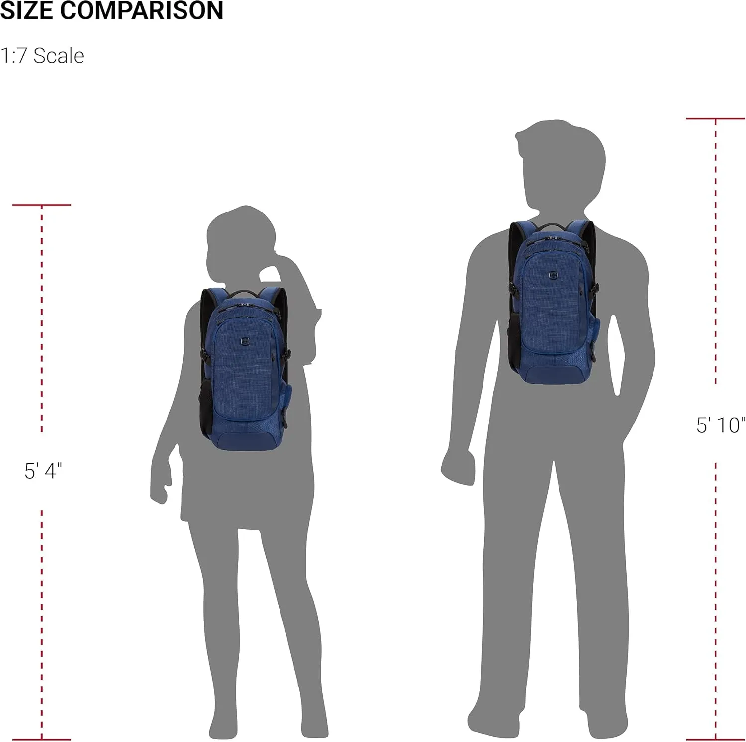 SwissGear 3598 Backpack Narrow Daypack, Navy Ballistic, 18-Inch