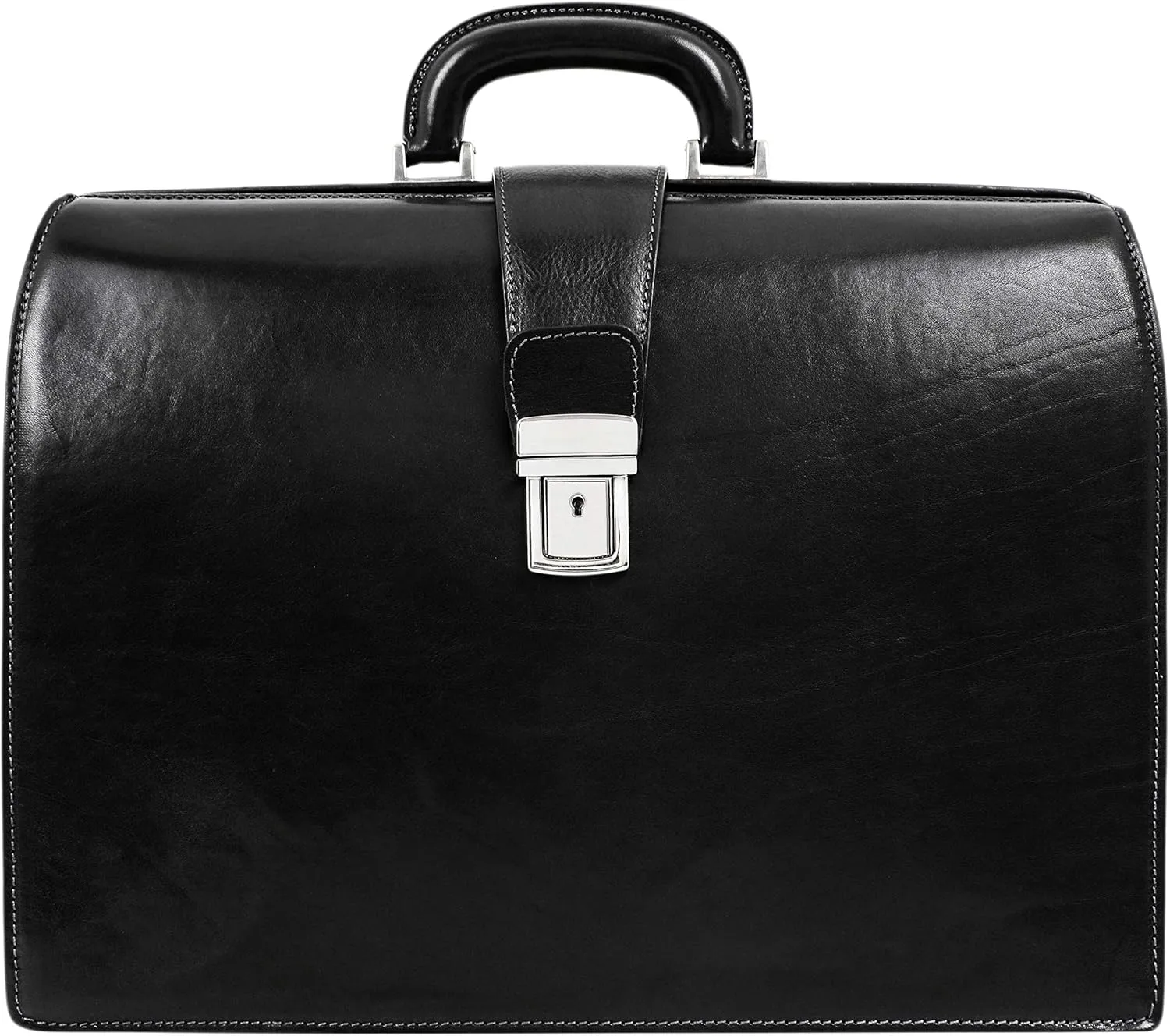 Time Resistance Leather Lawyer Briefcase - Italian Handmade Laptop Briefcase for Men and Women - Attache Case - Doctor Bag