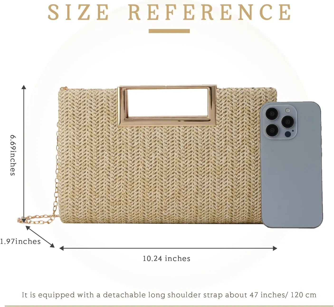 Top Handle Straw Clutch for Women Summer Clutch Straw Evening Bag Raffia Crossbody Purses Woven Beach Clutch