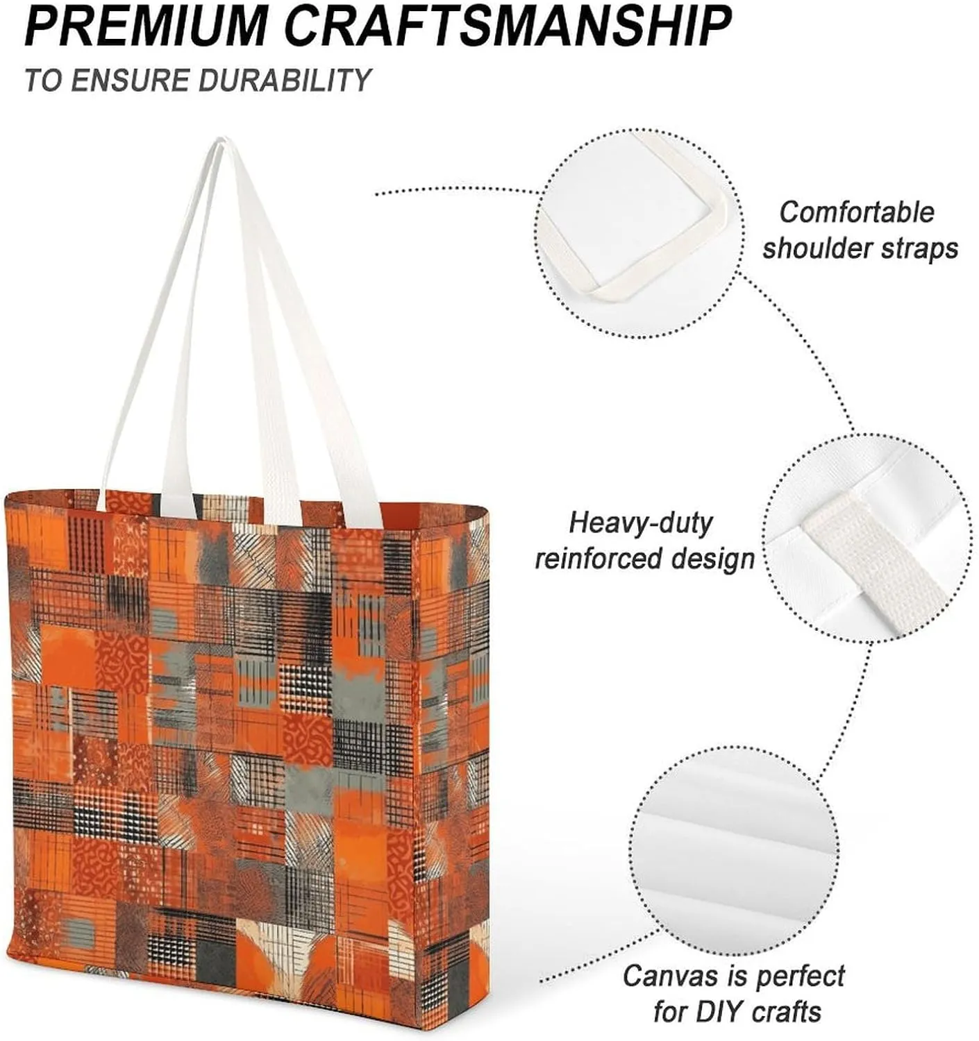 Tote Bag Laptop Handbag Classical Pattern Flowers Grocery Bag Canvas Shoulder Bag Crossbody Bag for Travel