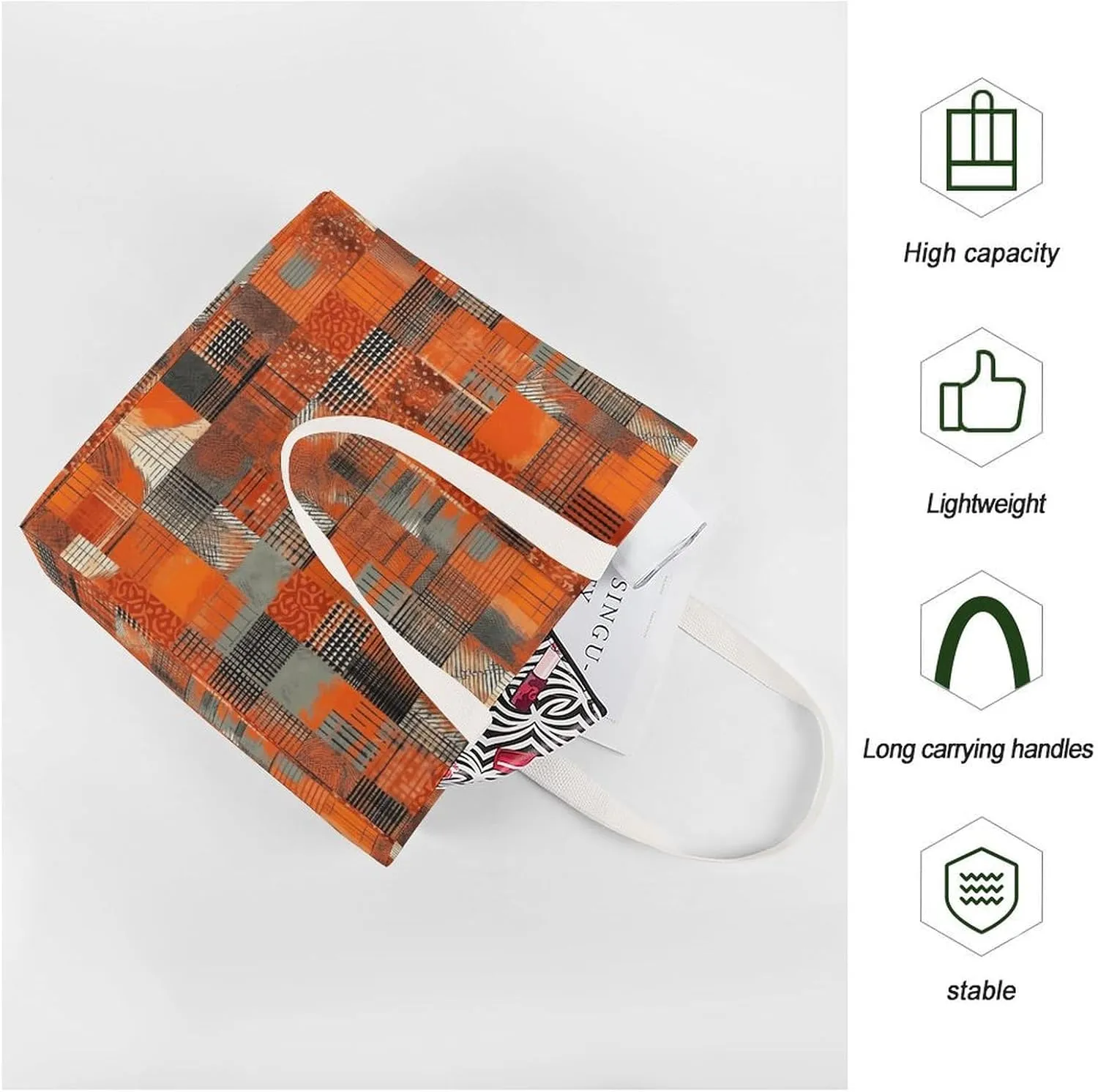 Tote Bag Laptop Handbag Classical Pattern Flowers Grocery Bag Canvas Shoulder Bag Crossbody Bag for Travel
