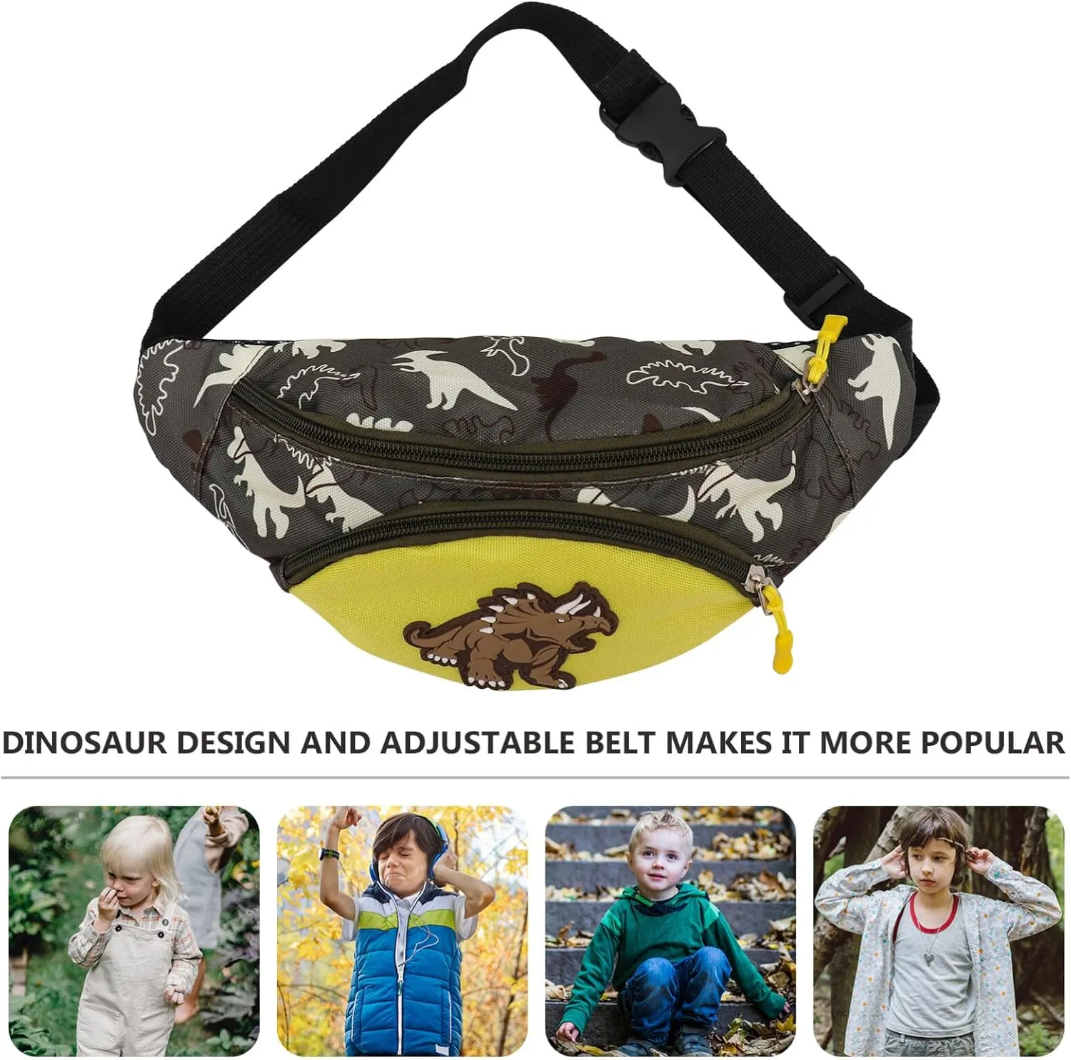 VALICLUD Toddler Fanny Pack Dinosaur Waist Pack for Kids Fanny Pack Boys Girls Kids Belt Bags Belt Bum Bag