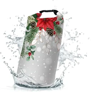 Waterproof Dry Bag,Roll Top Christmas Poinsettia Flower Pine Cones Small Waterproof Backpack 5L/10L/20L Floating and Lightweight Bags for Kayaking, Boating, Fishing, Swimming and Camping