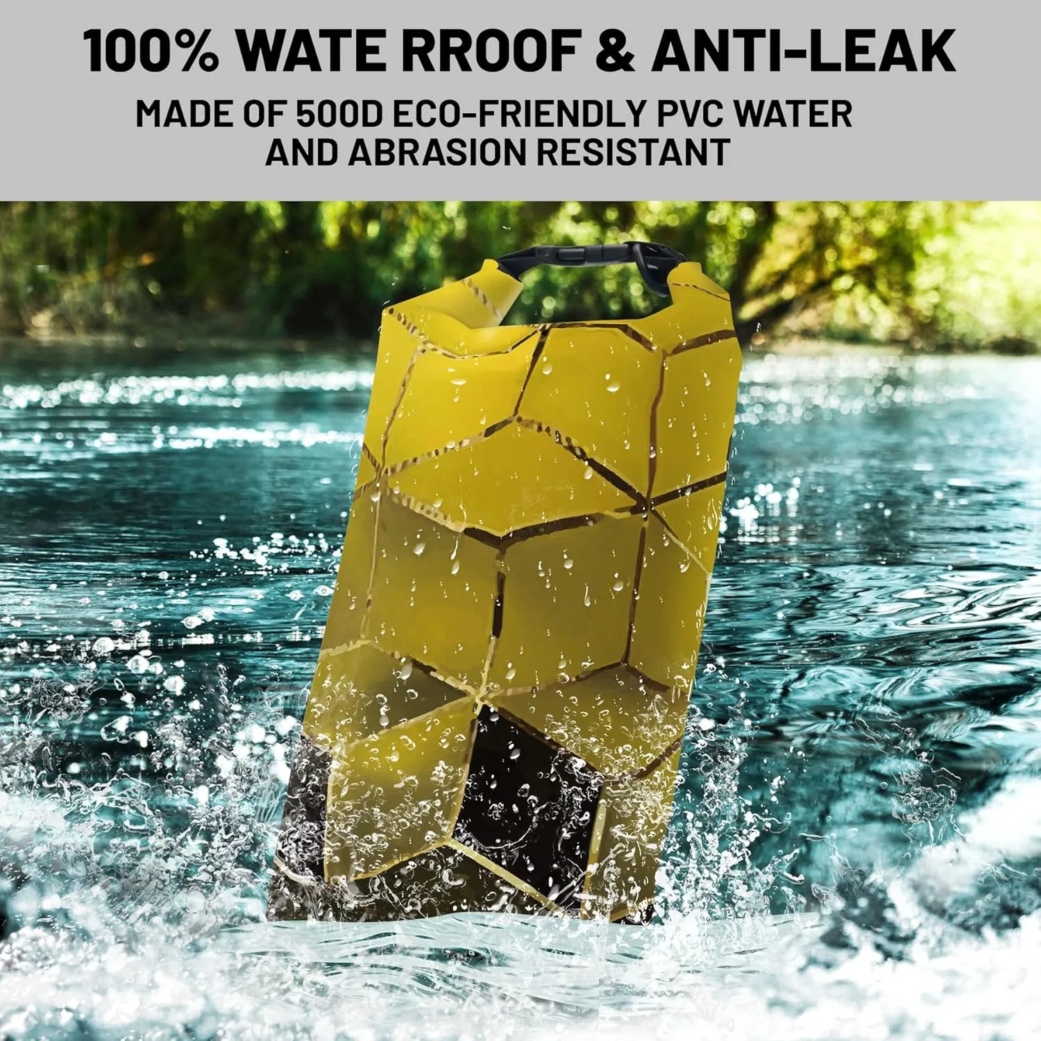 Waterproof Dry Bag,Roll Top Geometric Ombre Waterproof Backpack 5L/10L/20L Floating and Lightweight Bags for Kayaking, Boating, Fishing, Swimming and Camping