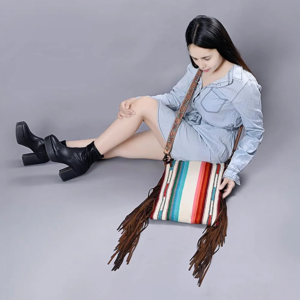 Western Women's Handbag: American Darling Saddle Blanket Leather Crossbody Purse