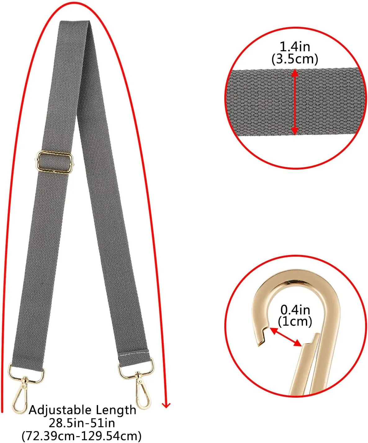 Wide Shoulder Purse Strap Replacement Adjustable Belt Canvas Bag Crossbody Handbag