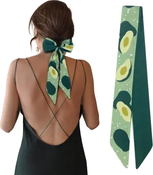 Women's Designer Neckerchief Handbag Handle Ribbon Fashion Scarf Summer Fruit Printed Hair Tie