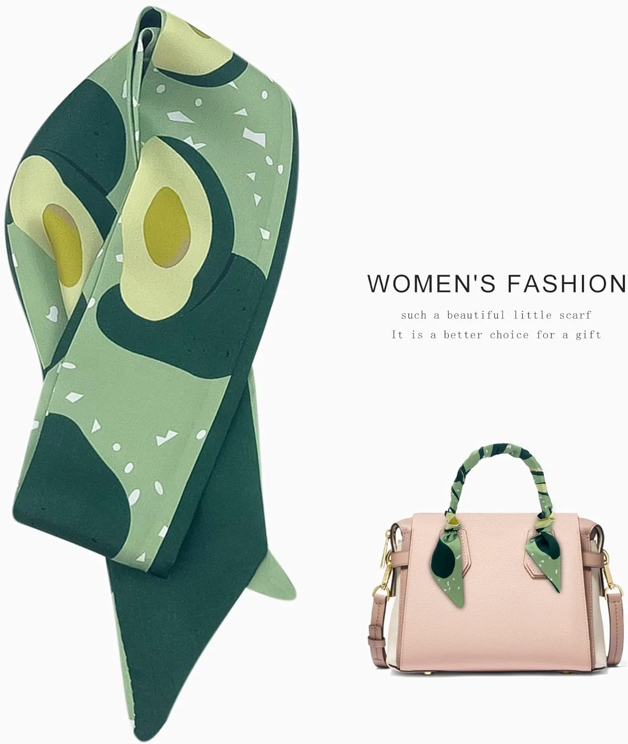 Women's Designer Neckerchief Handbag Handle Ribbon Fashion Scarf Summer Fruit Printed Hair Tie