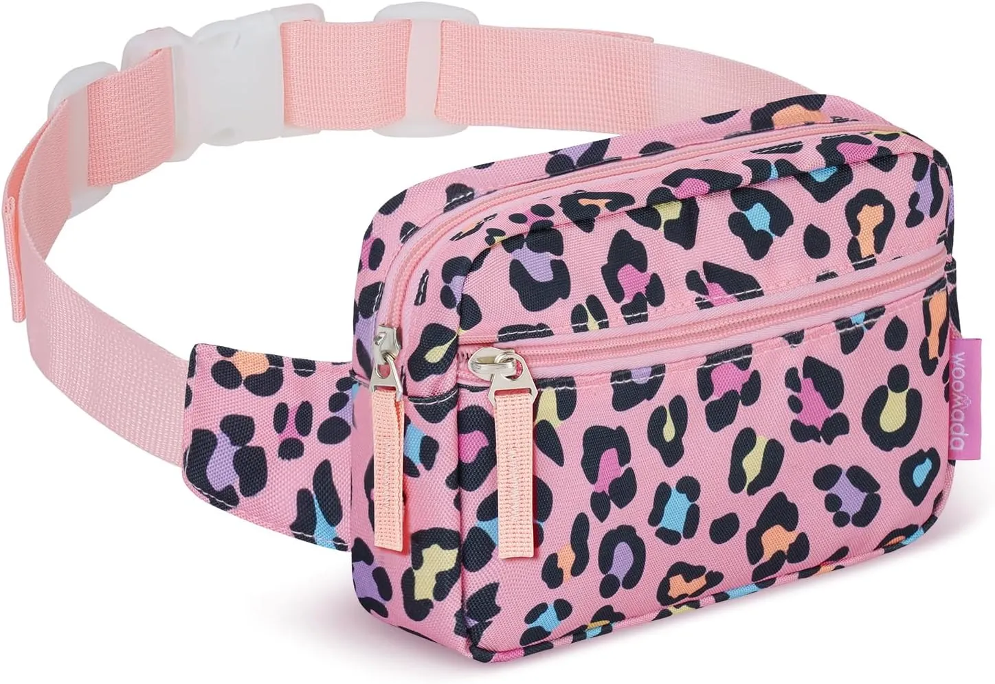 WOOMADA Fanny Pack, Crossbody Bag Waist Bag with Adjustable Waistband, Cute Belt Bag for Gifts(Pink Leopard)