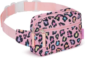 WOOMADA Fanny Pack, Crossbody Bag Waist Bag with Adjustable Waistband, Cute Belt Bag for Gifts(Pink Leopard)