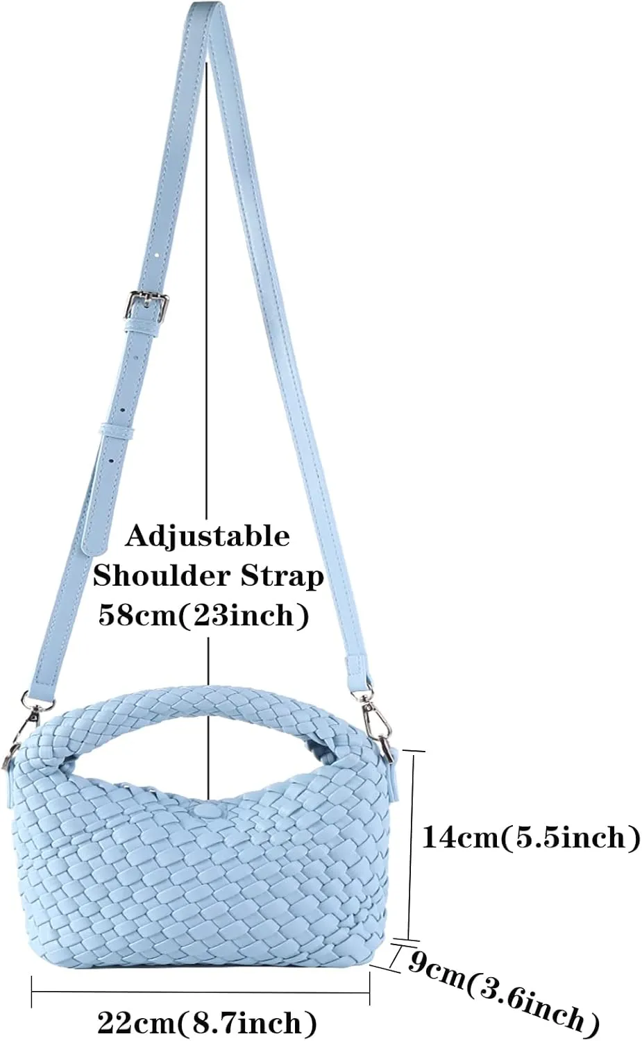 Woven Purse For Women, Small Crossbody Tote Bag with Detachable Shoulder Strap, Girls Top Handle Handbag