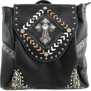 Zelris Western Country Cross Chevron Design Square Conceal Carry Rucksack Backpack