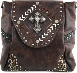 Zelris Western Country Cross Chevron Design Square Conceal Carry Rucksack Backpack